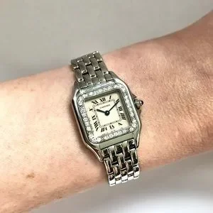 CARTIER PANTHERE 23mm Quartz Steel 0.32TCW DIAMOND Watch Cream Dial CARTIER PANTHERE 23mm Quartz 2 Tone 0.32TCW DIAMOND Watch  main image 4